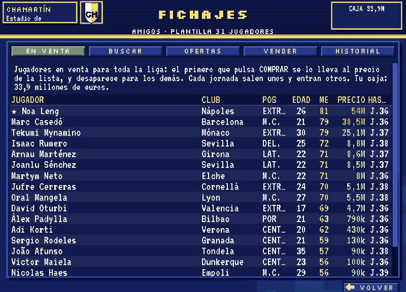 Mercado EN VENTA de la liga online